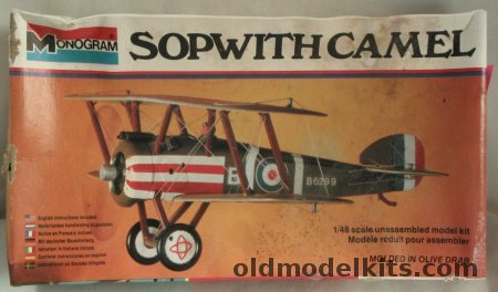 Monogram 1/48 Sopwith Camel (ex-Aurora), 5204 plastic model kit